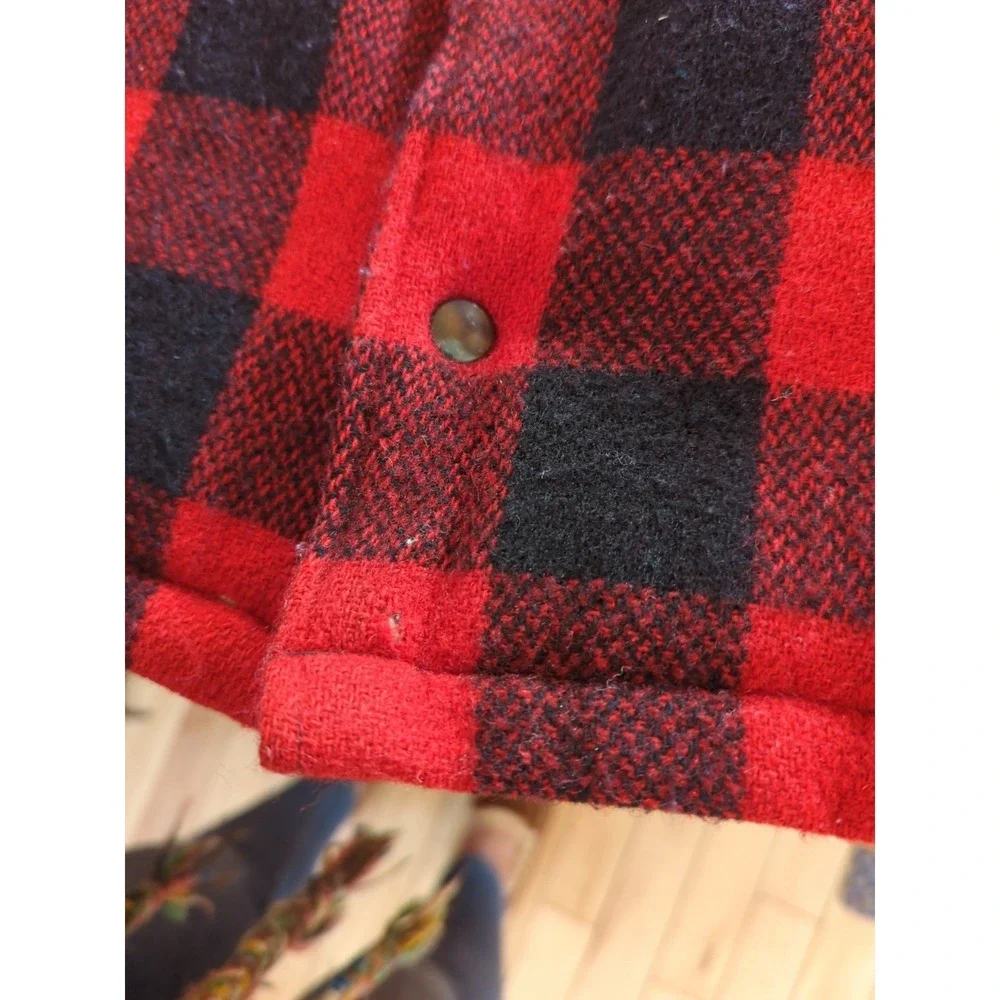 Vintage 60's Men Maine Guide‎ By Congress Wool Jacket Red Blue Plaid Size L